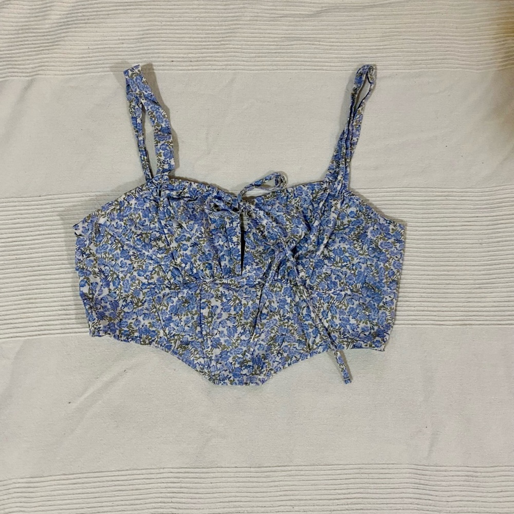 Floral mini corset top💙🤍